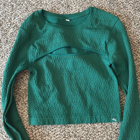 Target JoyLab Women’s Textured Keyhole Seamless Long Sleeve Top Size M - Picture 1 of 6